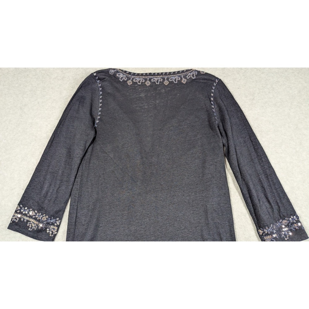 Calypso St Barth Women Dress Small 100% Linen Sequin Tassel Hem Coverup‎ - Picture 6 of 15